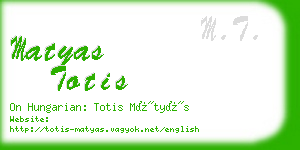 matyas totis business card